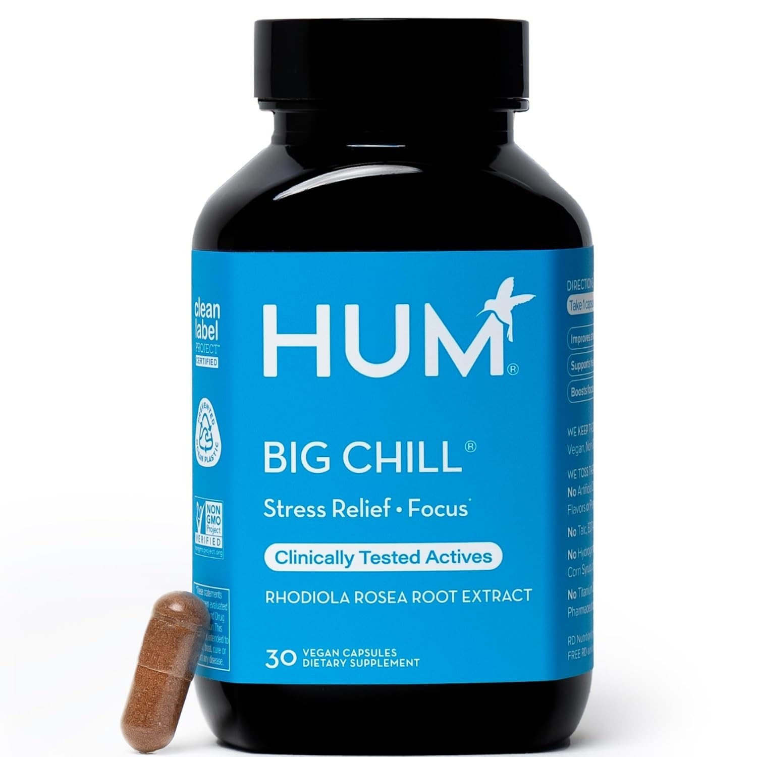 HUM Big Chill Rhodiola Rosea Supplement, Adaptogenic Herbal Calm Supplement