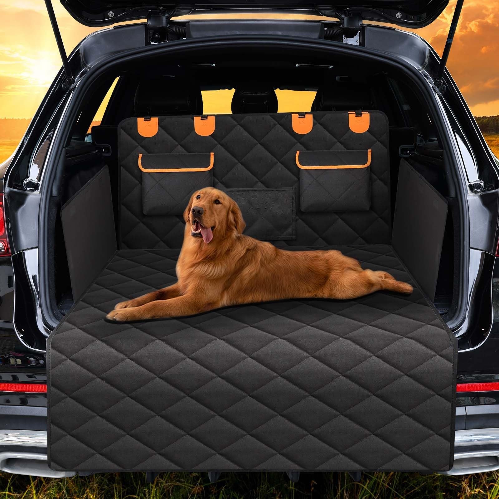 4-in-1 SUV Cargo Liner for Dogs, Non-Slip Water Resistant Pet Trunk Mat with ...