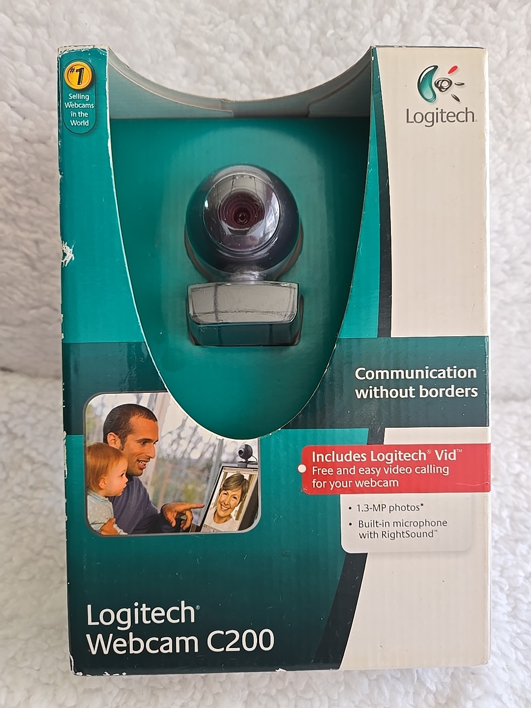 NIB LOGITECH WEBCAM C200 - 1.3 MP Photos,  Microphone w/ Rightsound - Sealed Box