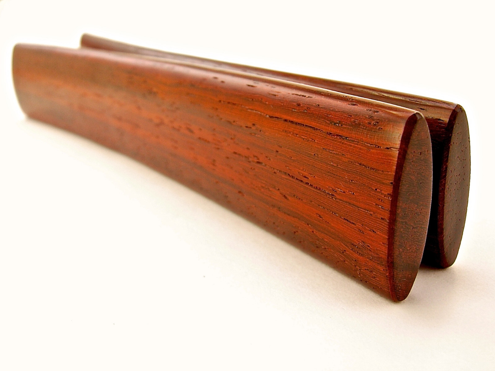 Pea Patch Minstrel-style Padauk Rhythm Bones, wide