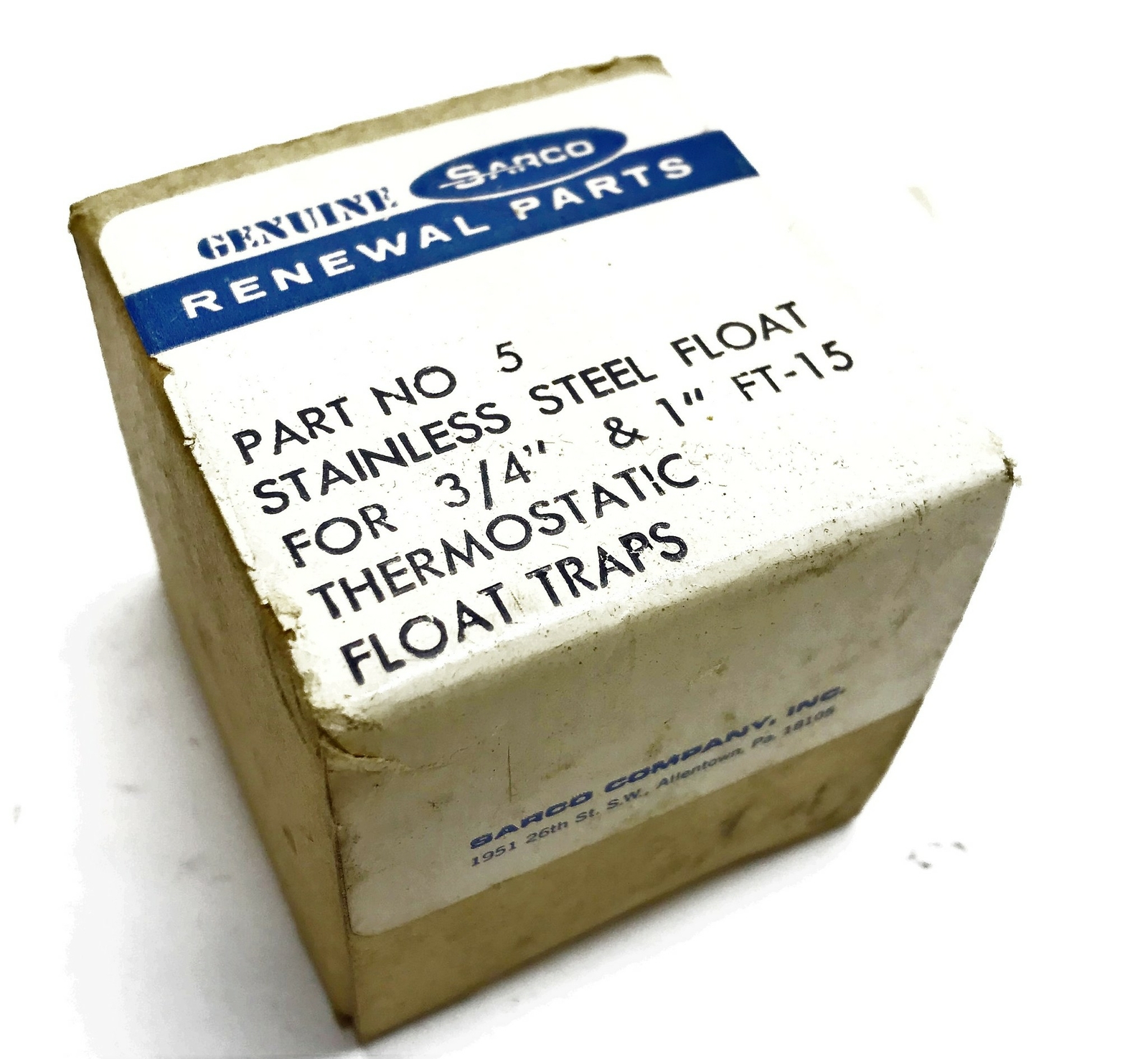 Sarco 3/4" Stainless Steel Float #5 NOS
