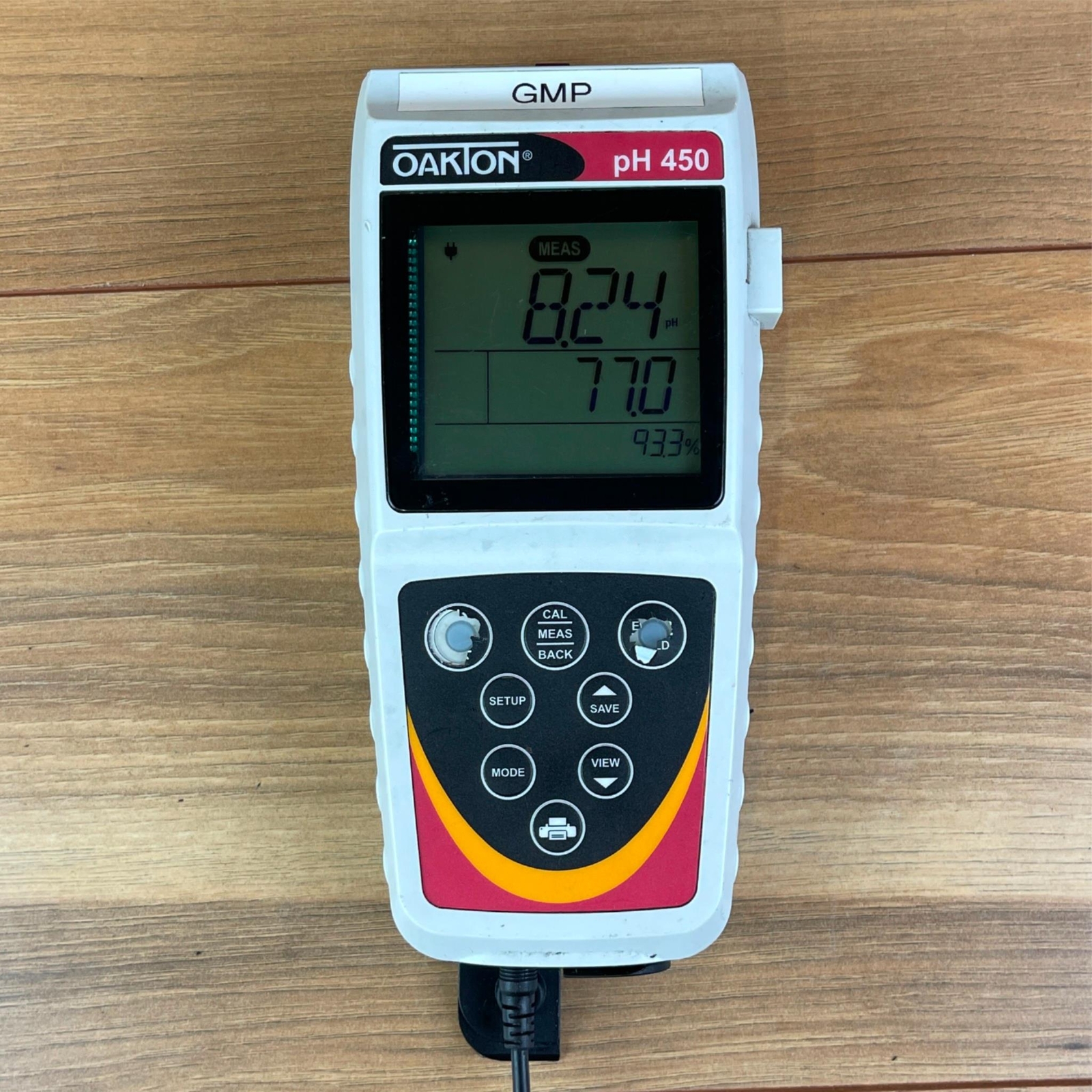 Oakton pH450 White Backlit LCD Waterproof Portable pH/mV/ISE/Temp Meter - Tested