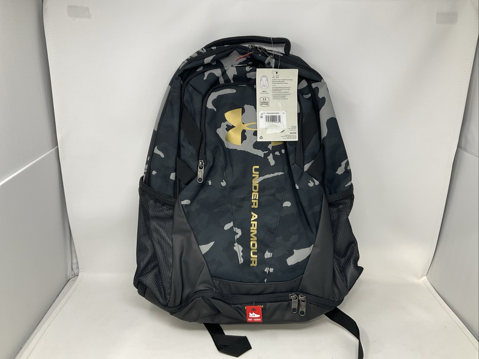 NEW Under Armour Men's UA Hustle 3.0 Backpack (Black / Metallic Gold)