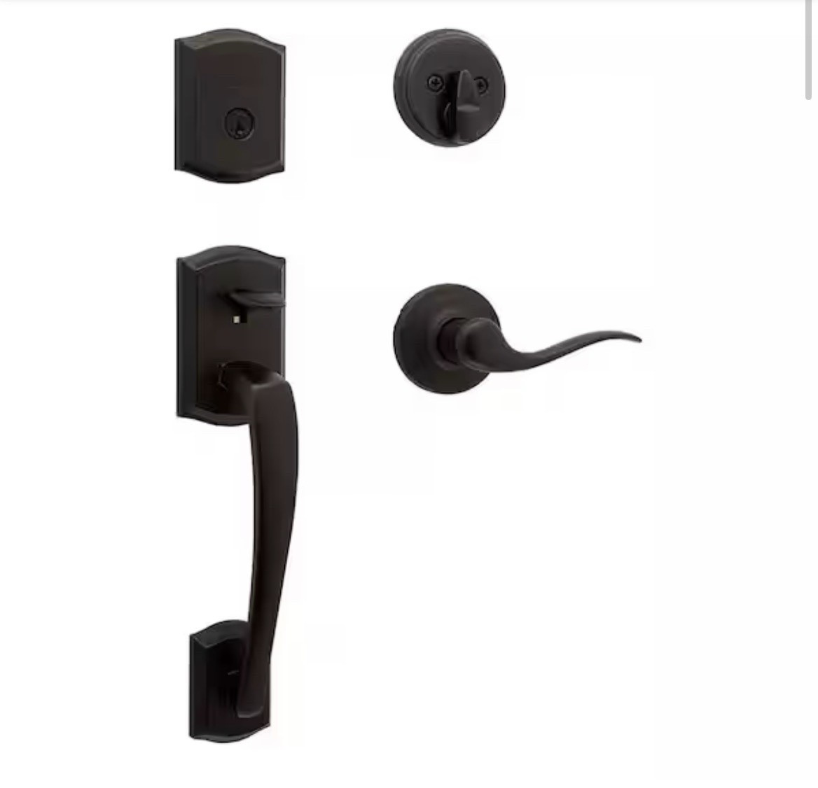 Kwikset Prescott Venetian Bronze Keyed Entry Single Cylinder Door Handleset