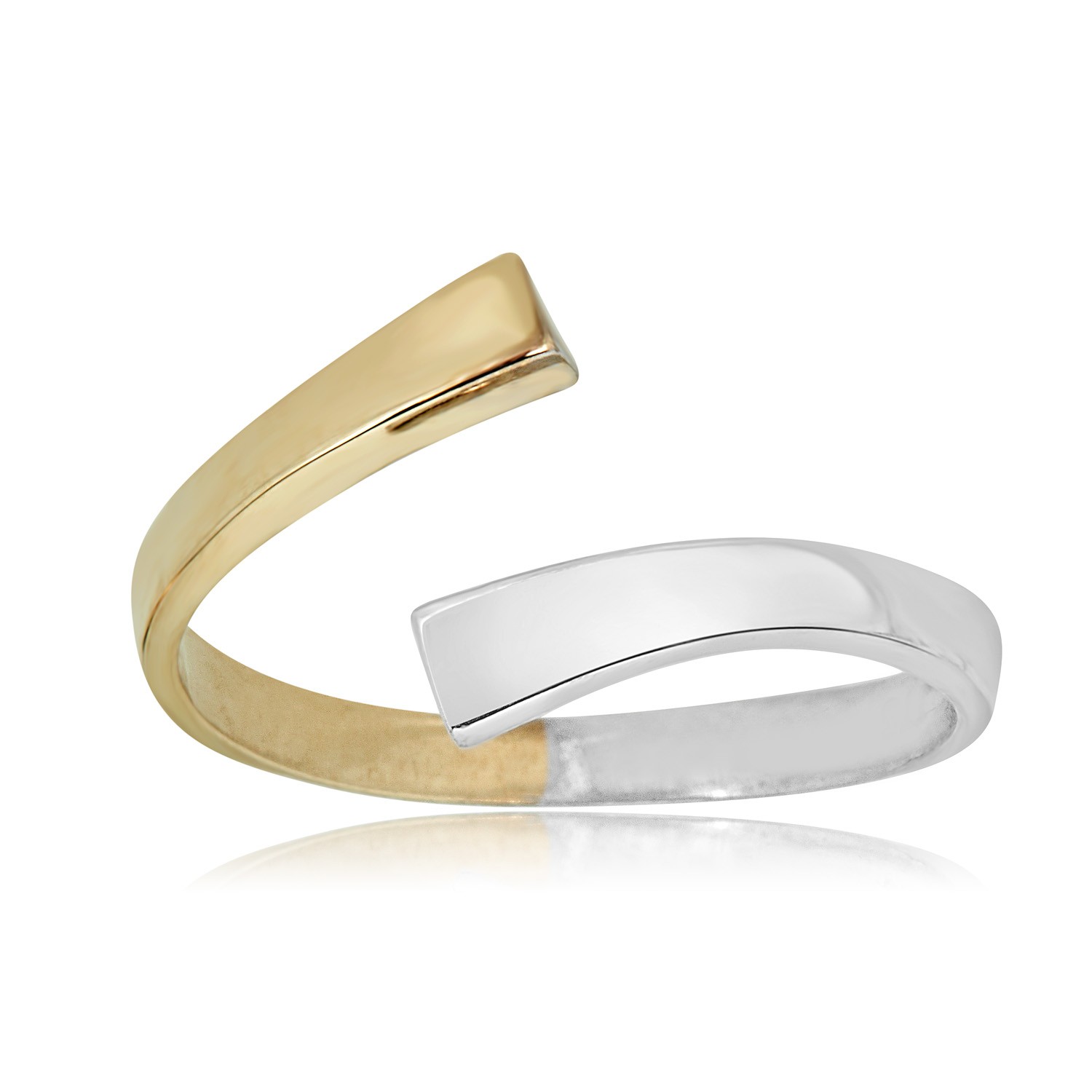 AVORA 10K 2-Tone Gold Adjustable Bypass Toe Ring