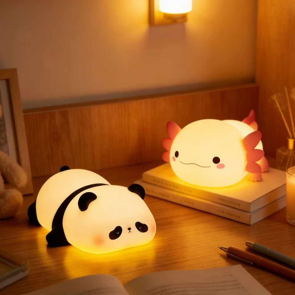 Silicone Night Light Cute Axolotl USB Rechargeable LED Table Lamp APT