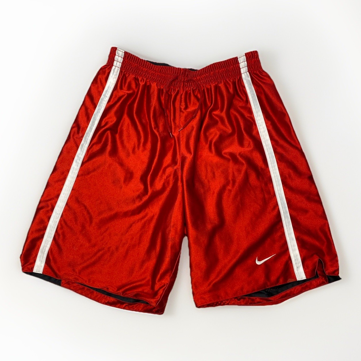 VTG Nike 90s Reversible DAZZLE Basketball Shiny Shorts Men L/XL RED BLACK Y2K