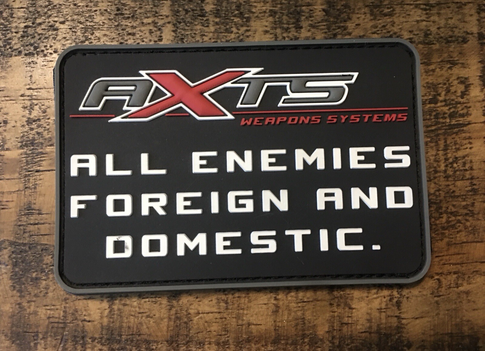 NOS RARE AXTS WEAPONS SYSTEMS V-back PATCH PISTOL & FIREARM Rifle RADIAN VINTAGE