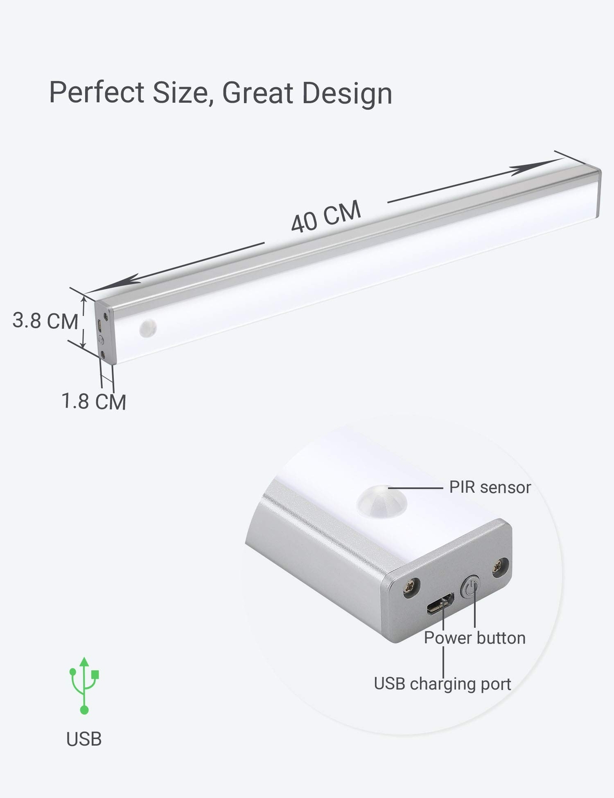 Automatic Wireless 48 LED Kitchen Cabinet Lighting Motion Sensor Rechargeable...