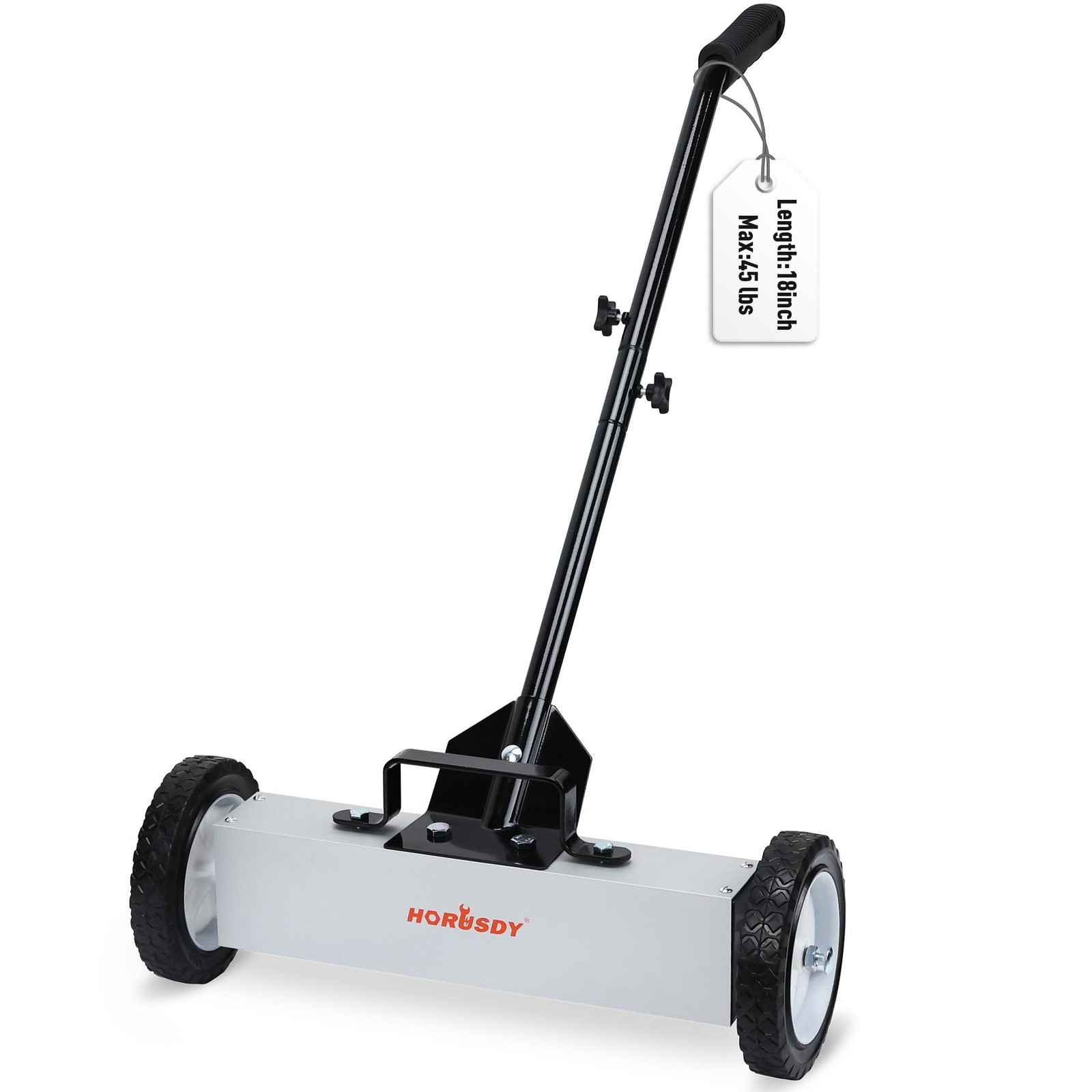 HORUSDY 18-Inch Rolling Magnetic Sweeper with Wheels, Magnet 18-inch, Silver