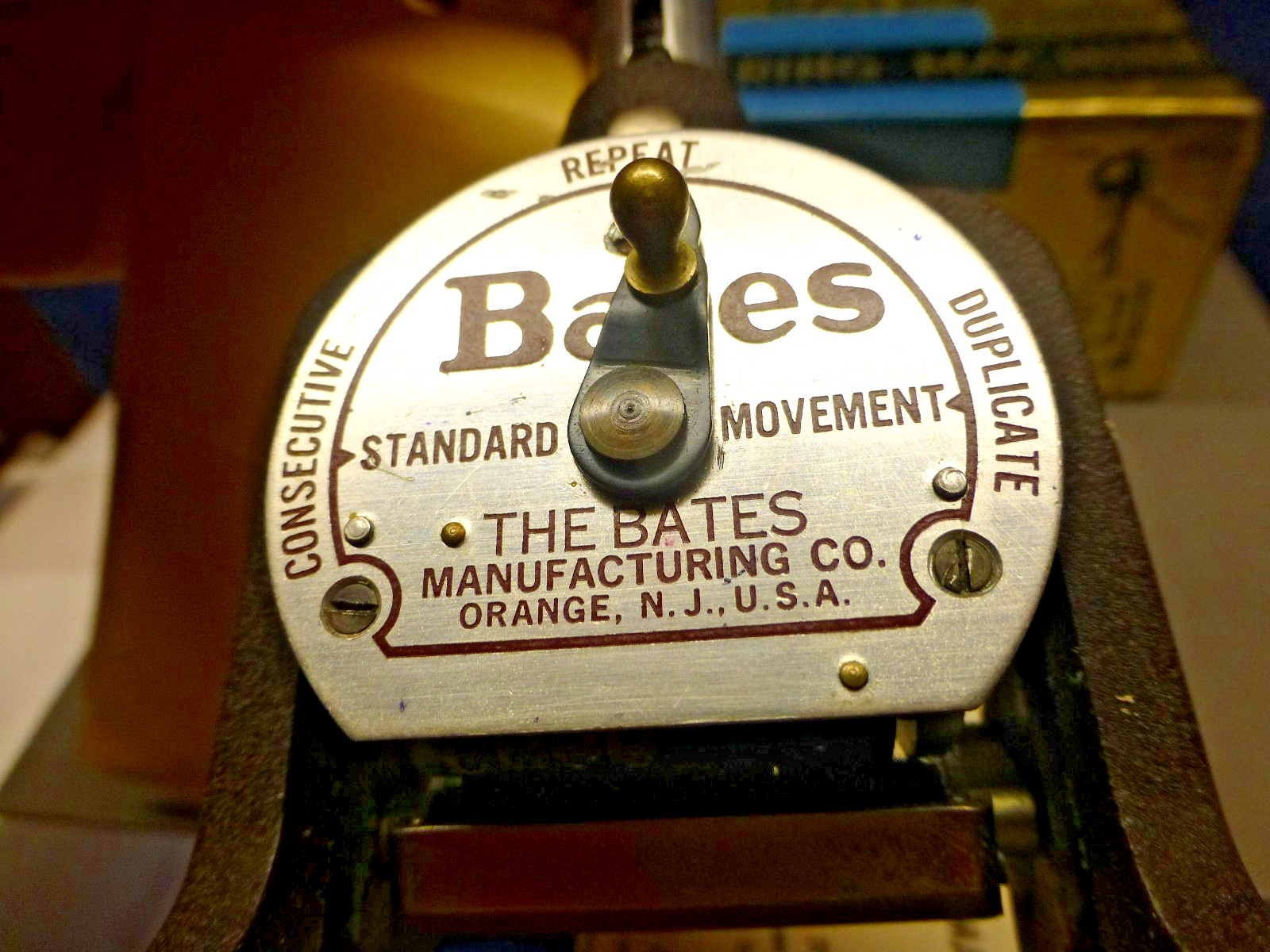 Vintage Bates American Numbering Stamp Machine 7 Wheels Style E With Box
