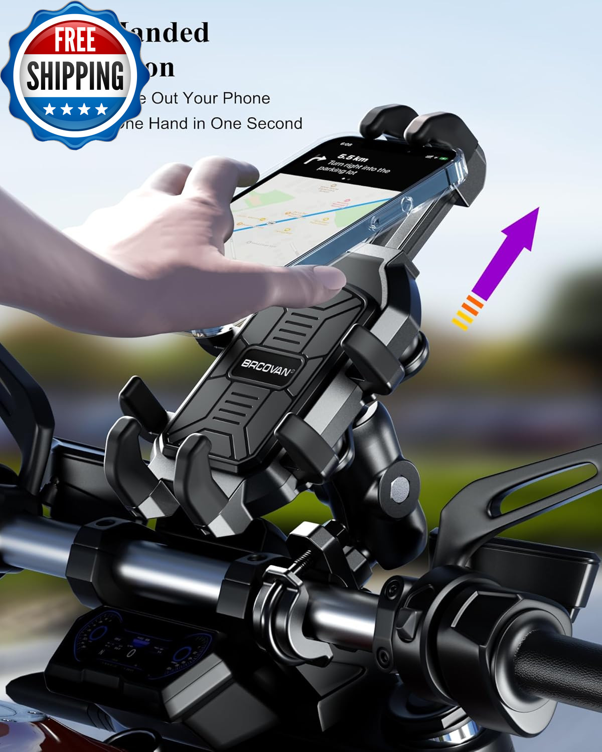 Motorcycle Phone Mount Holder with Vibration Dampener Anti Shake....
