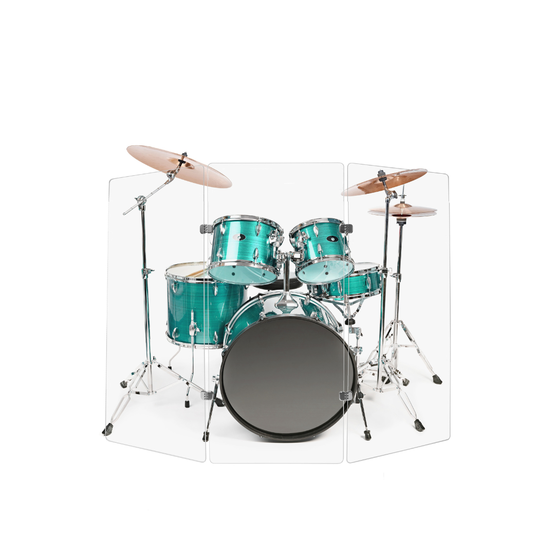 PENNZONI Drum Shield 4ft Acrylic Panels w/ Deflectors & Living Hinges