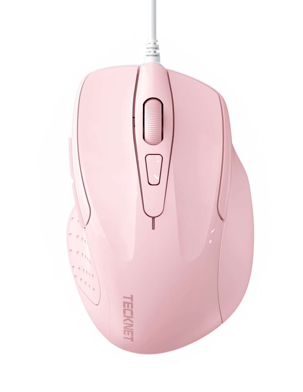 Pink 6-Button Wired Mouse 4 Adjustable DPI Optical Ergonomic 5FT Cord