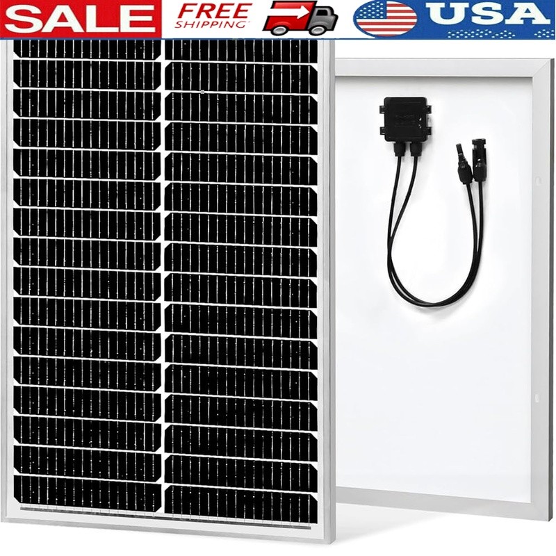 50W 12V Monocrystalline Solar Panel High Efficiency Waterproof Battery Charging