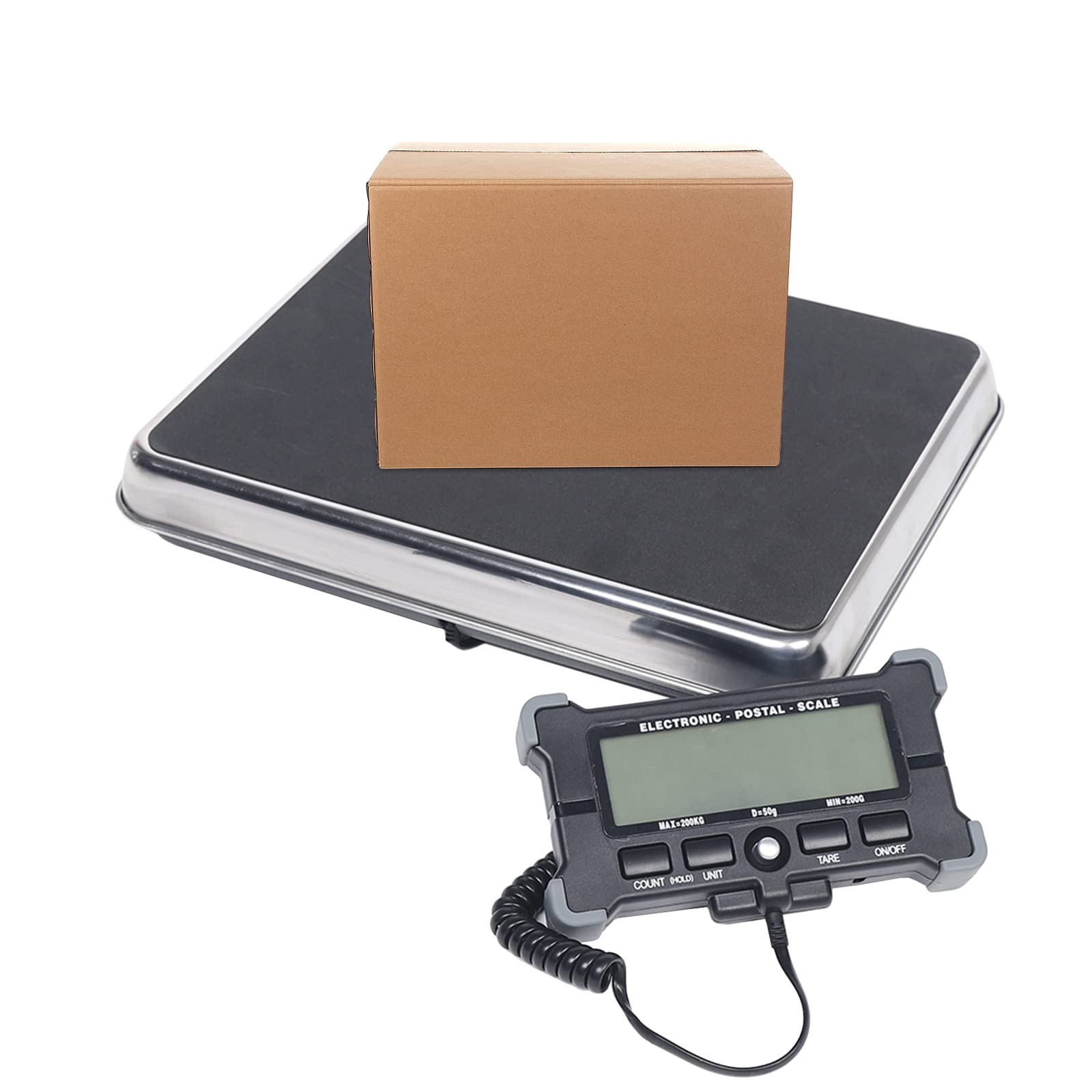 LARGE HEAVY DUTY DIGITAL SHIPPING POSTAL PARCEL SCALE 440 LBS STAINLESS STEEL