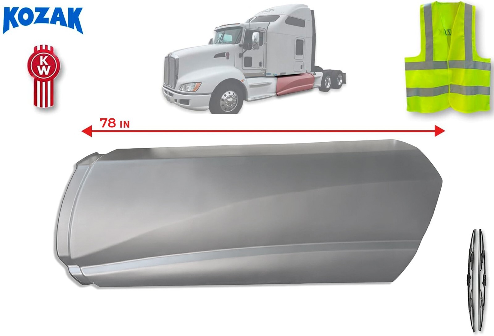 78" Center Fairing Skirt Panel Left Driver Side Kenworth T660