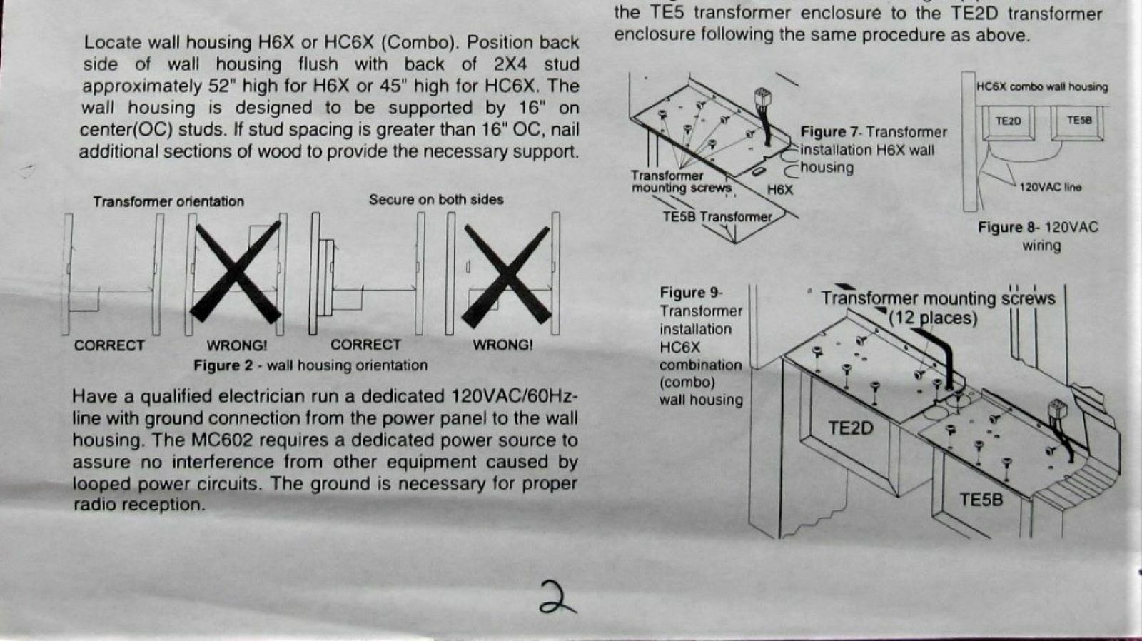 MC602 Rough-in Installation Instructions for New Construction M&S Home Intercom