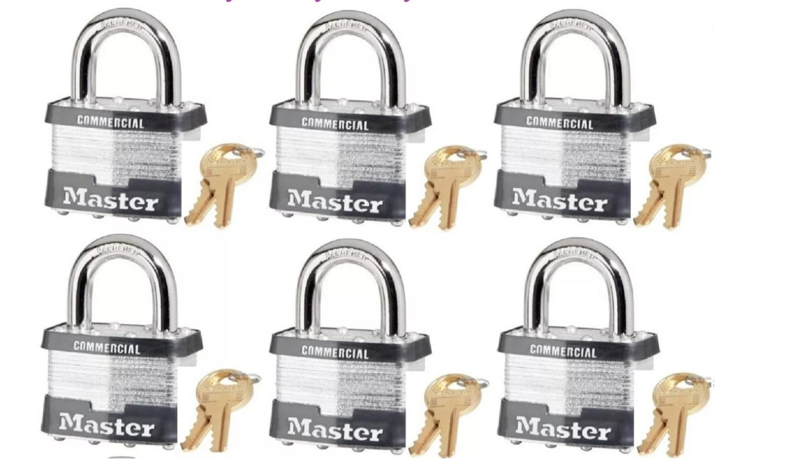new Master Locks 5KA A297 set of 6 keyed alike