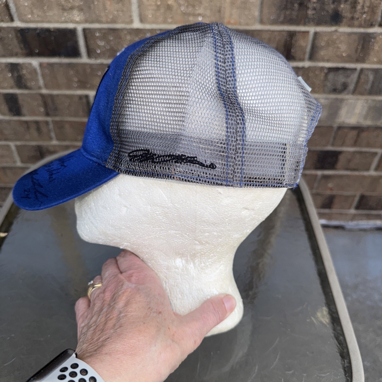 NASCAR #24 Jeff Gordon Signed Royal Blue Trucker Hat Cap Snapback NASCAR Patch
