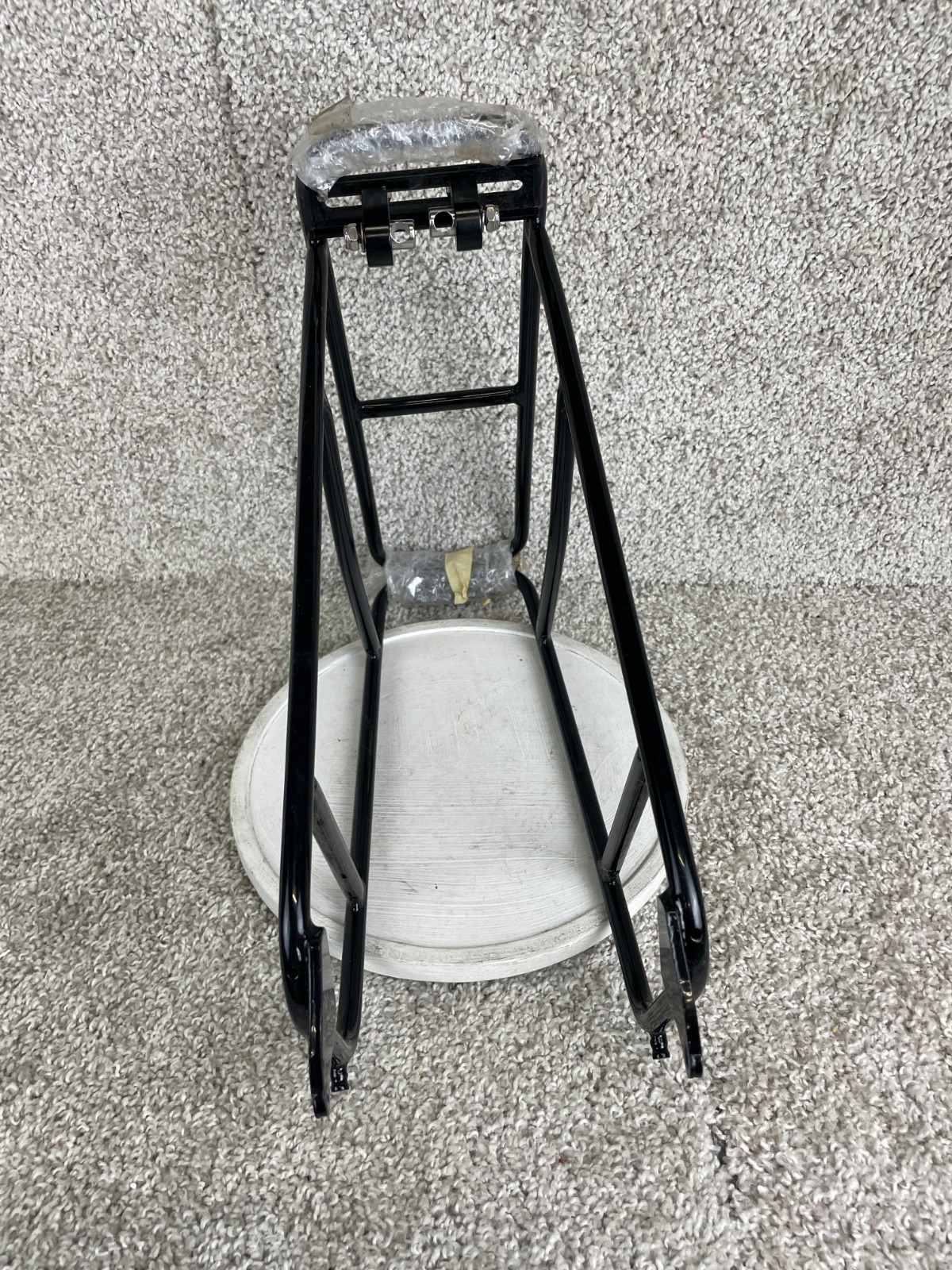 Rear Bicycle Cargo Rack Metal Luggage Carrier 25kg 55lbs Load Capacity Black
