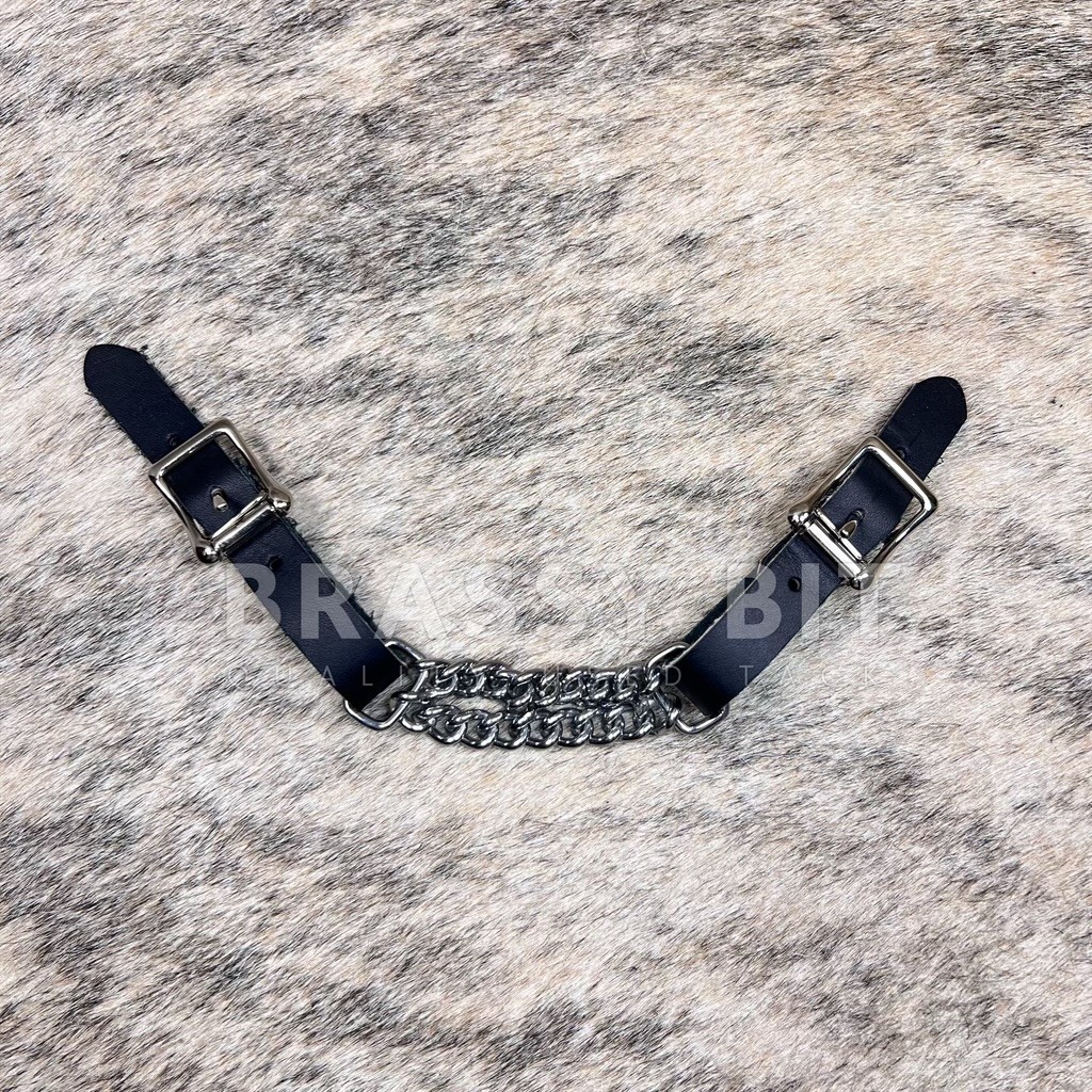 Brassy Bit Tack Leather Curb Chain