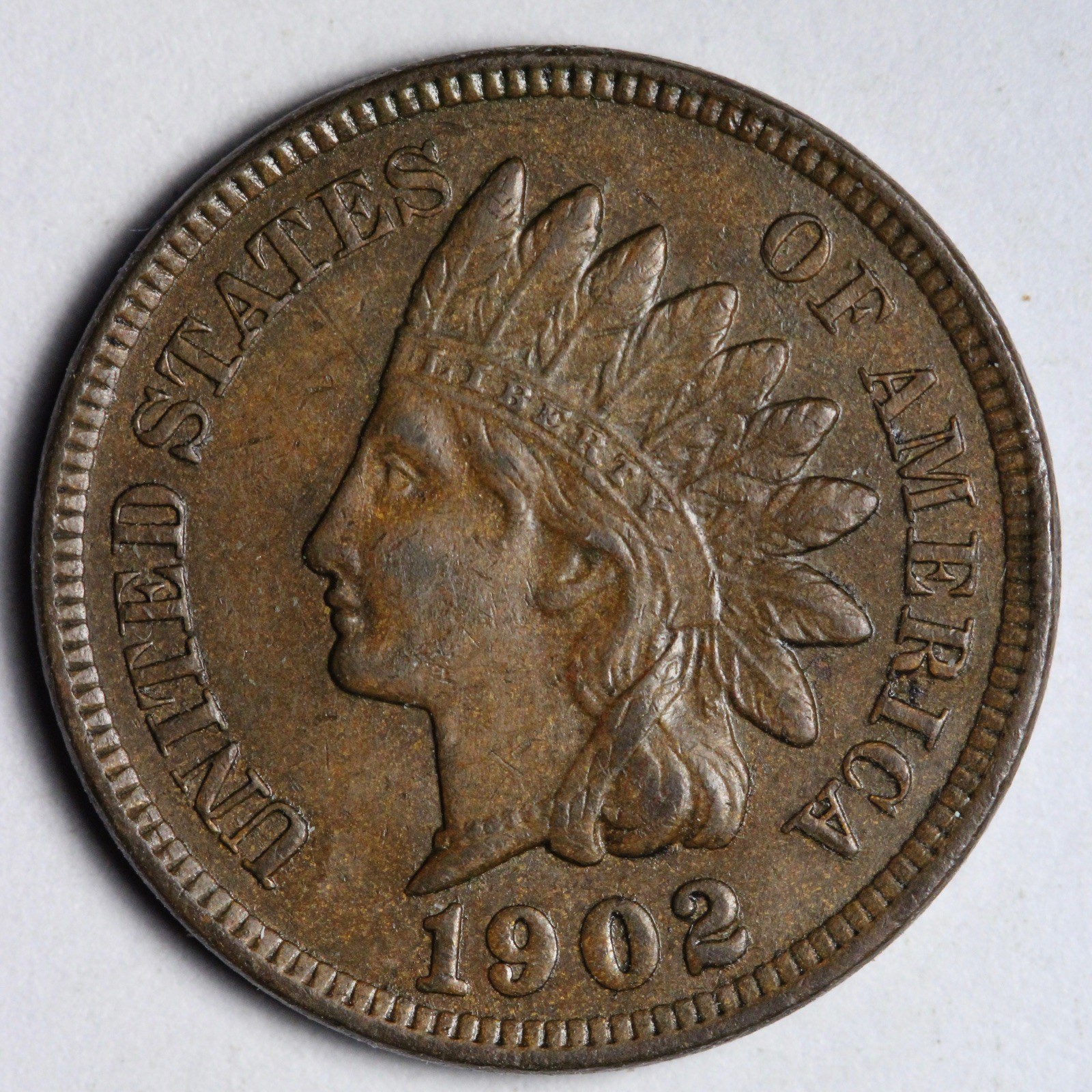 1902 Indian Head Cent Penny AU+ E224 AQCL