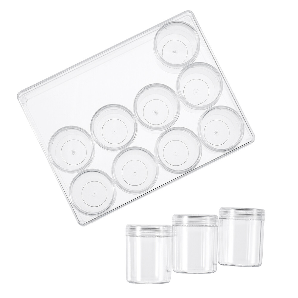 12pcs/Set Empty Plastic Bottles Jars Bead Storage Rectangle Container 160x122mm