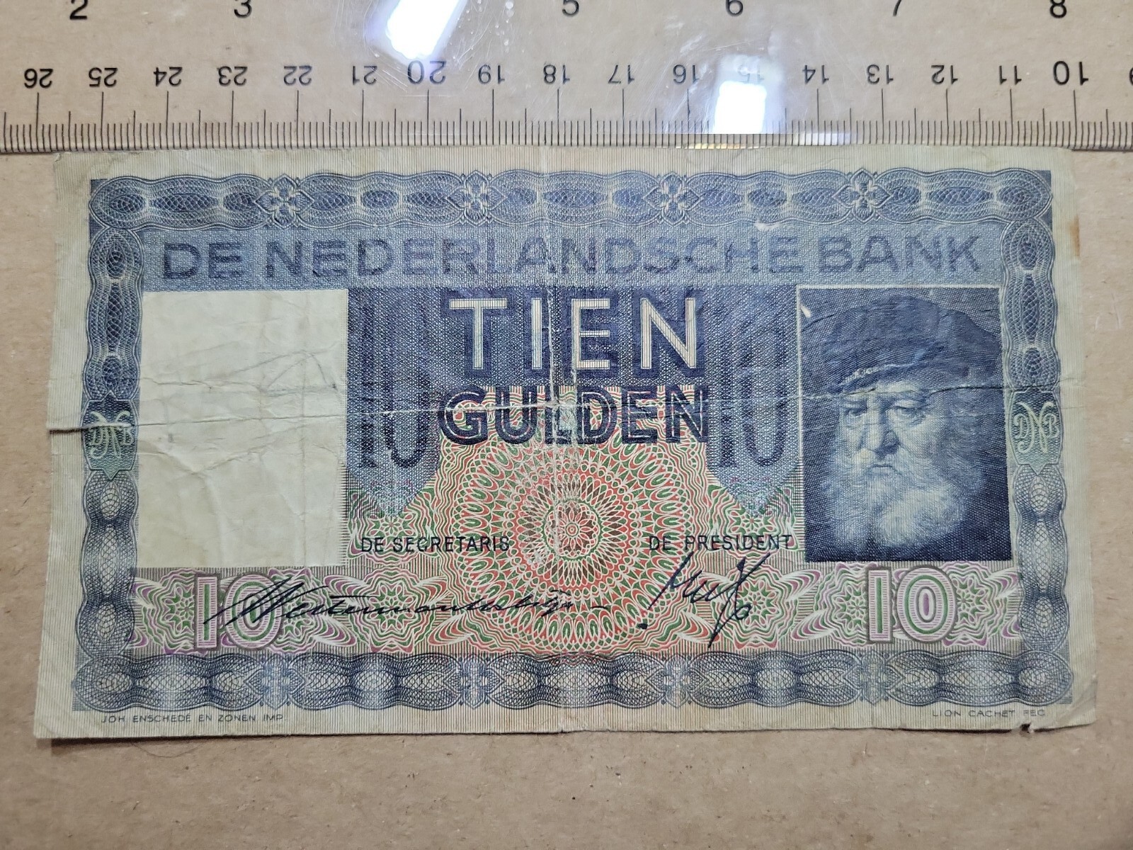 🇳🇱 Netherlands  10 Gulden  1939  P-49 Banknote 102922-2