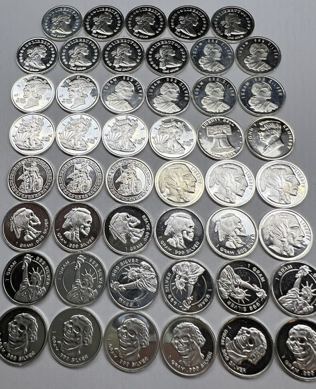 (20x) Pure .999 Fine Silver Pieces Premium New Bullion Estate Lot Designs