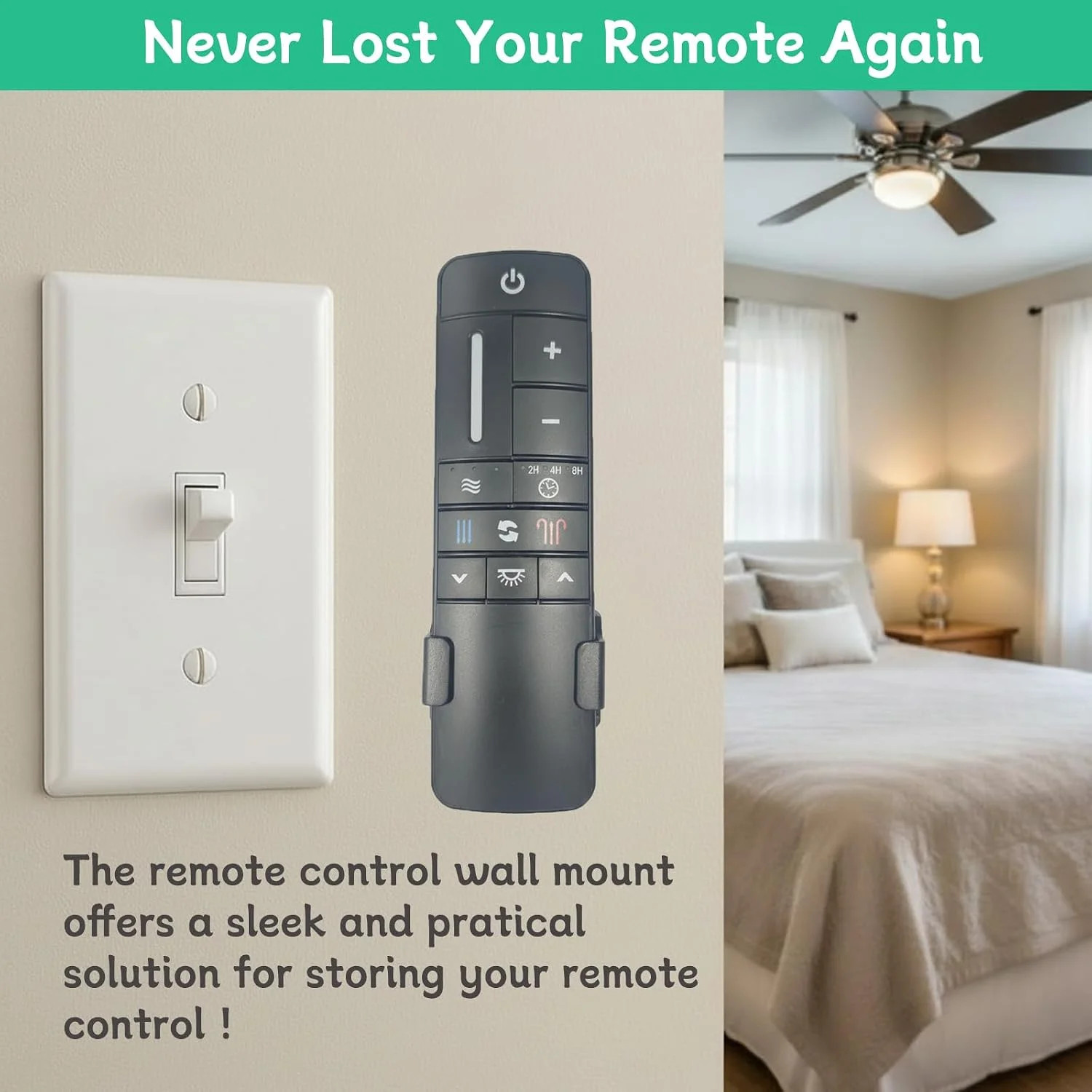 Ceiling Fan Remote Control Wall Mount Bracket for HD3/UC7225T | Suitable for Ham