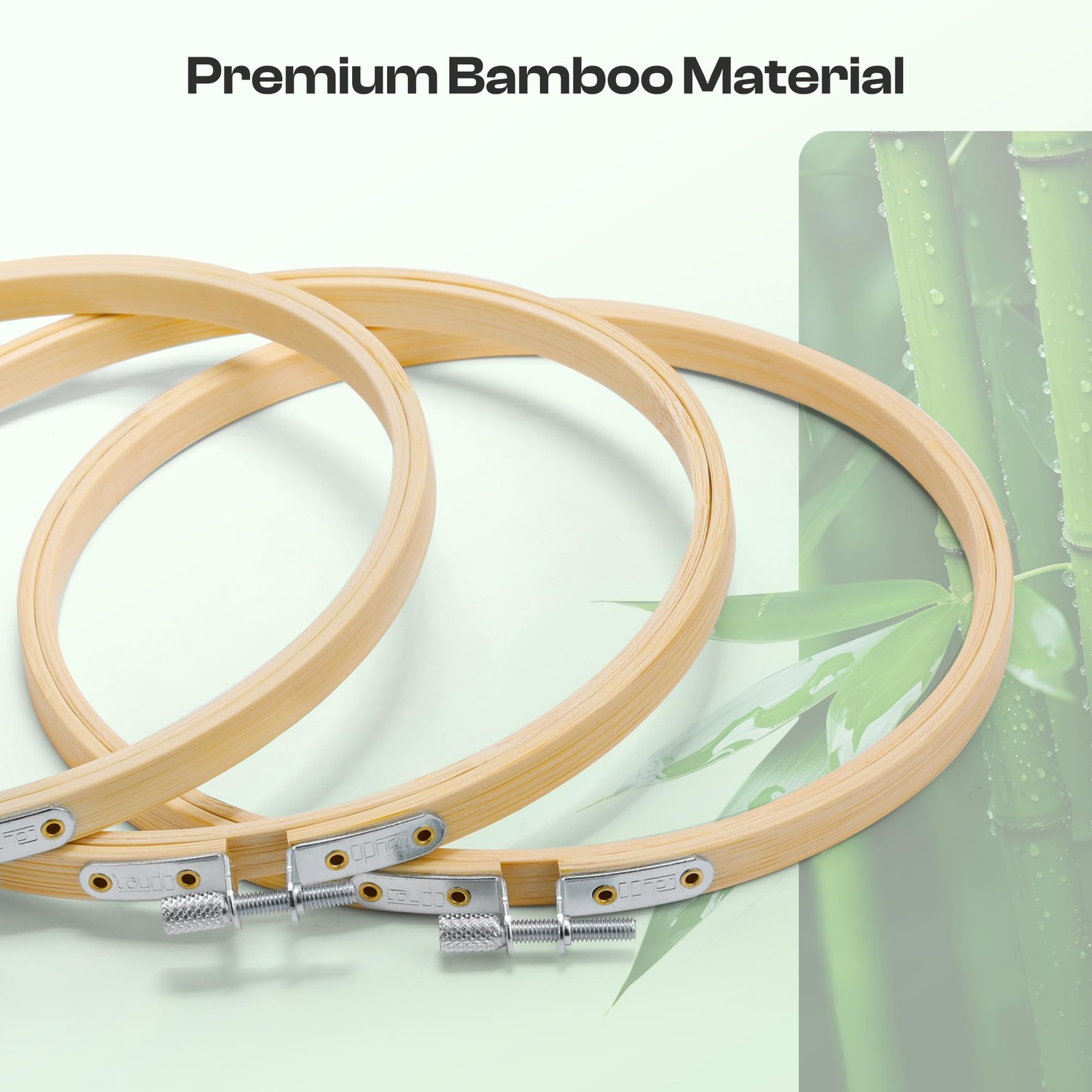 Caydo 6 Pieces 7 Inch Embroidery Hoop with Metal Screw, Round Natural Wood