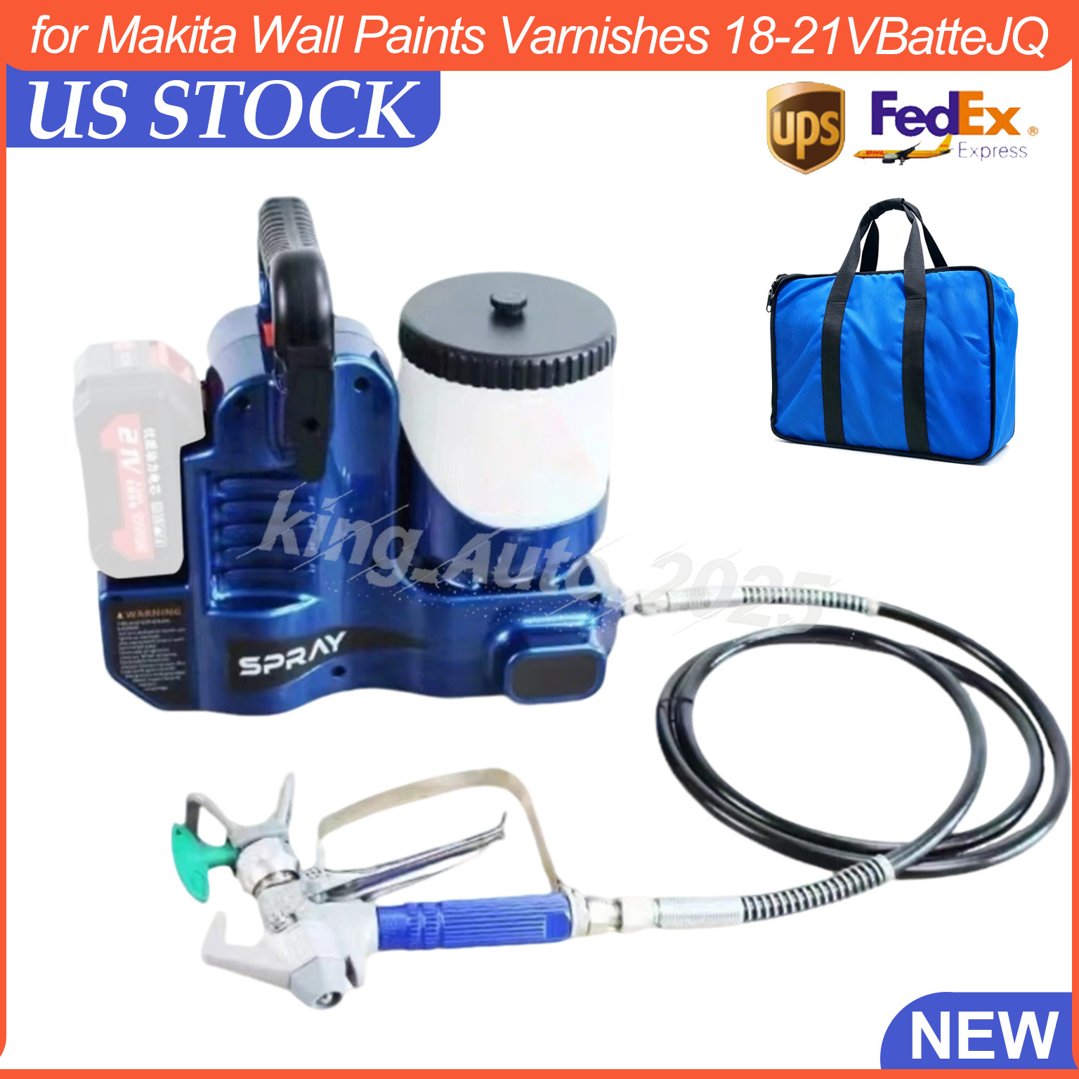 Airless Paint Sprayer Sprayer for Makita Wall Paints Varnishes 18-21VBatteJQ NEW