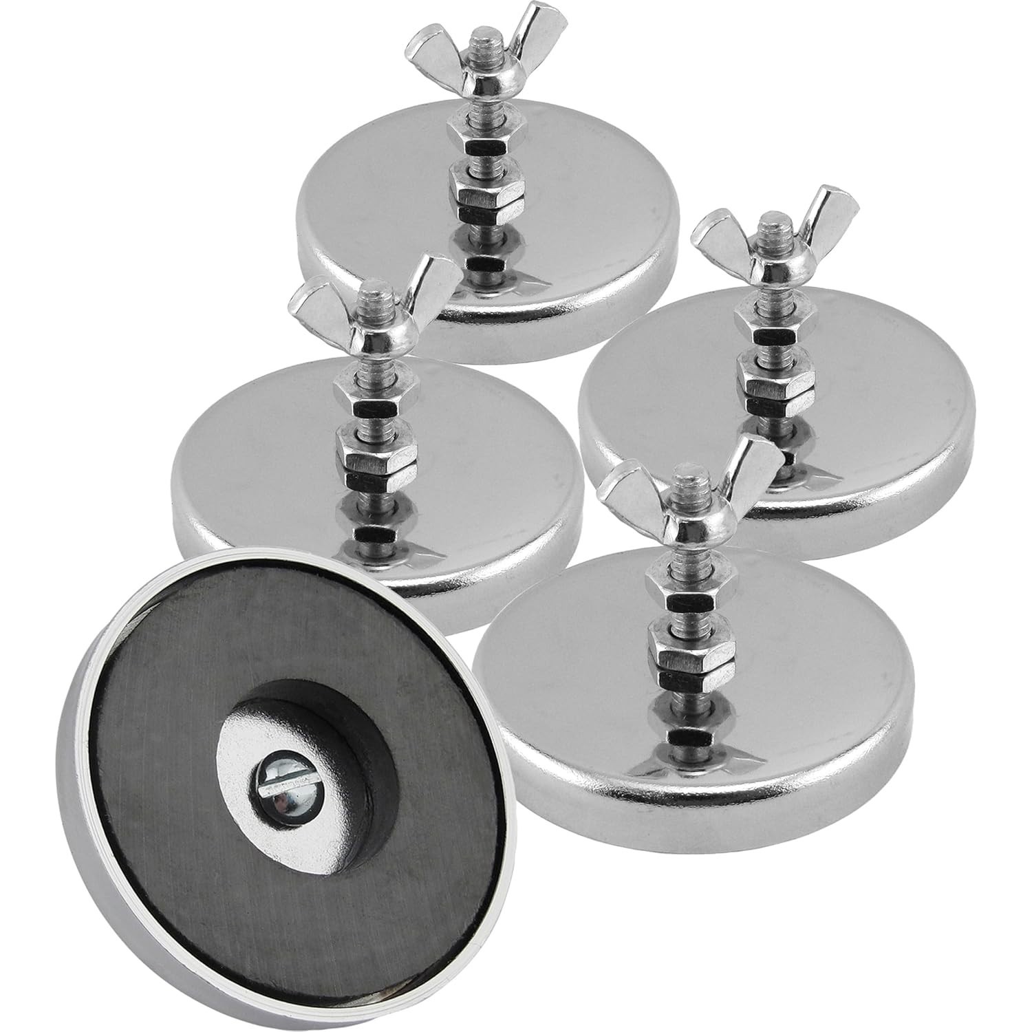 Master Magnetics Ceramic round Base Magnet with Bolt and Nuts - 2.04" Diameter,