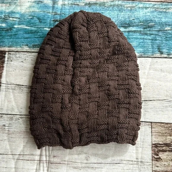 Volcom Knit Fur Lined Beanie Dark Brown Adult One Size VGC
