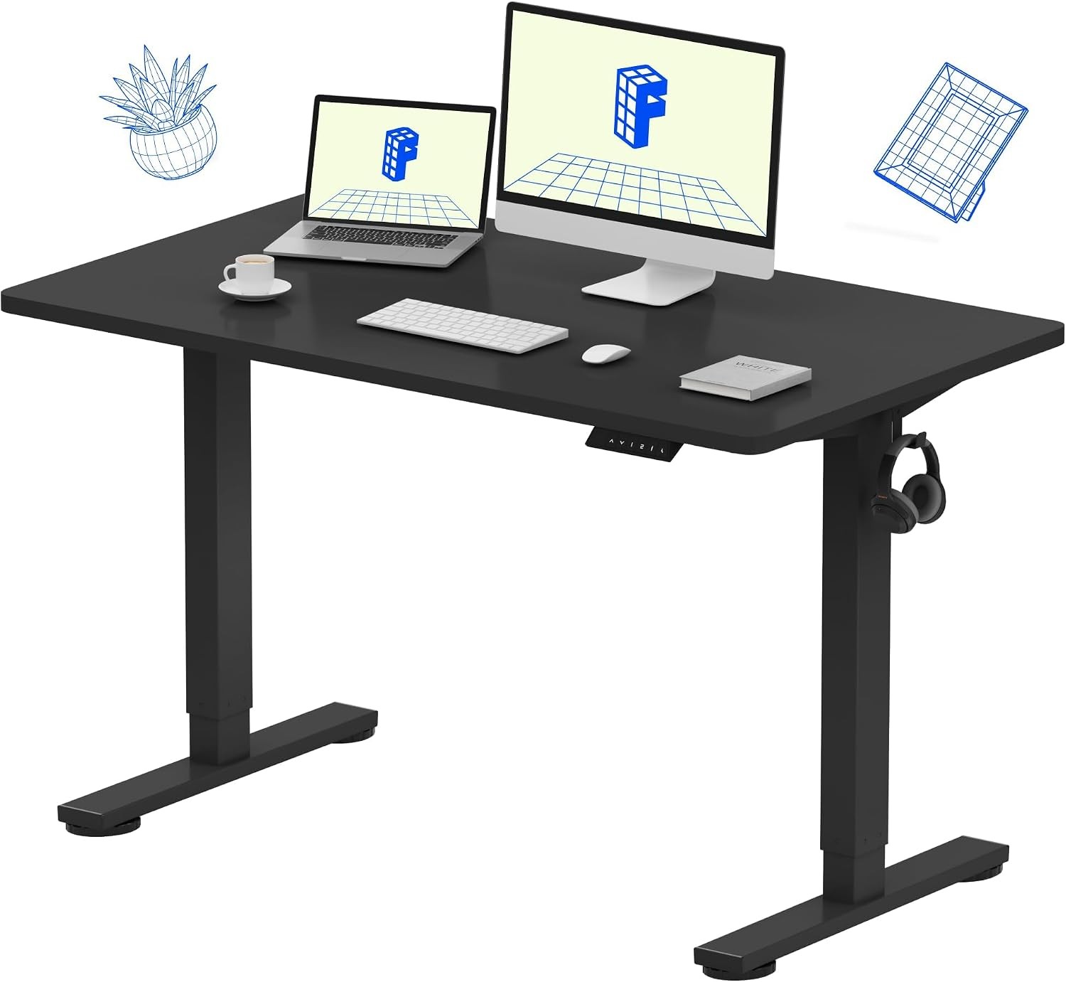 EN1 One-Piece Standing Desk Electric Adjustable W/ 4 Memory Presets 176 LBS
