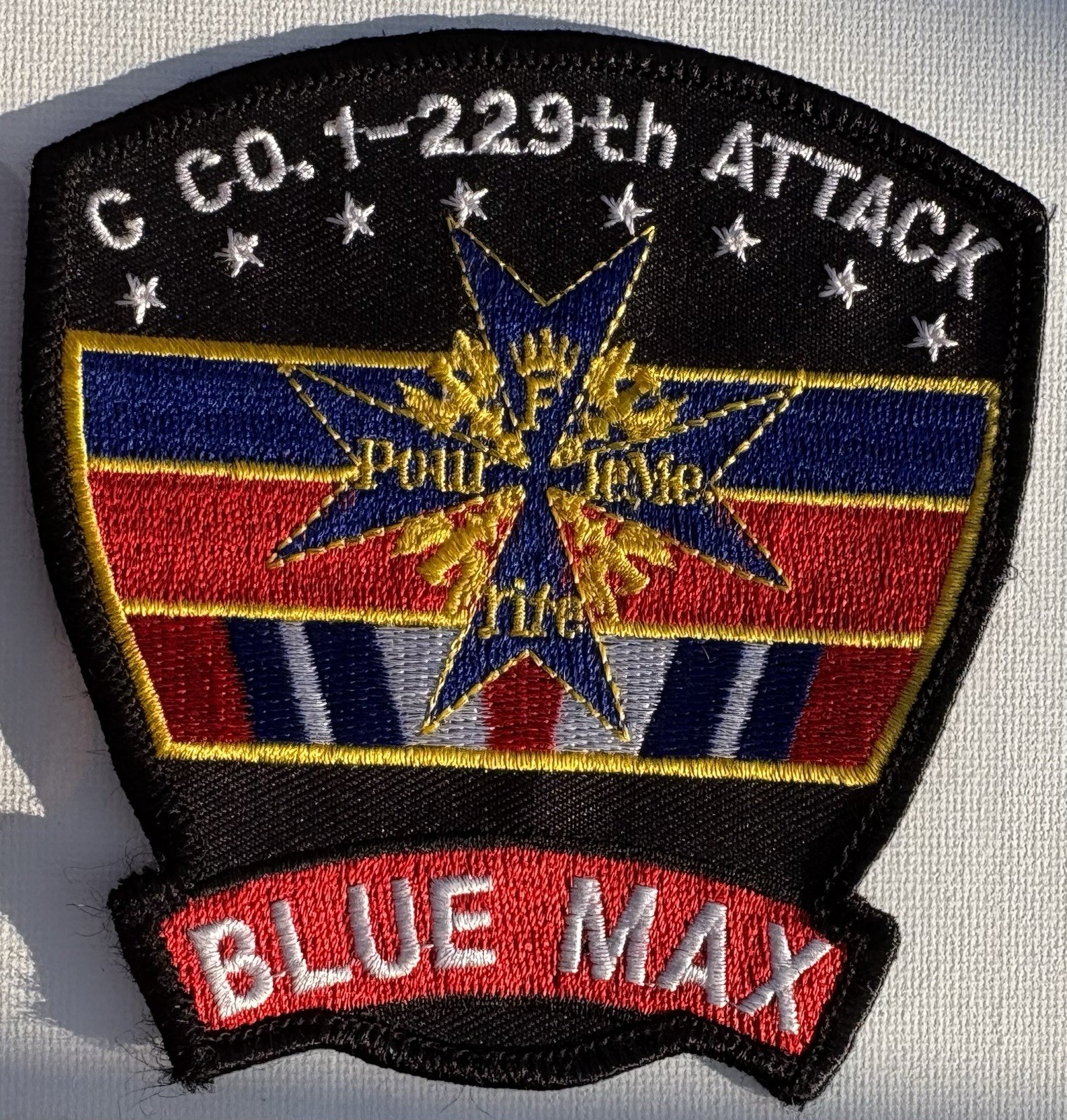 VTG Rare Army Blue Max 229th Attack Aviation Military Patch Embroidered Sew-On