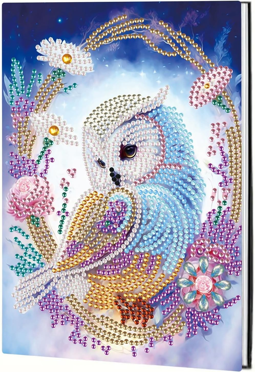5D Diamond Art Notebooks, 50 Sheets / 100 Pages, Owl Art Cover Leather Special S