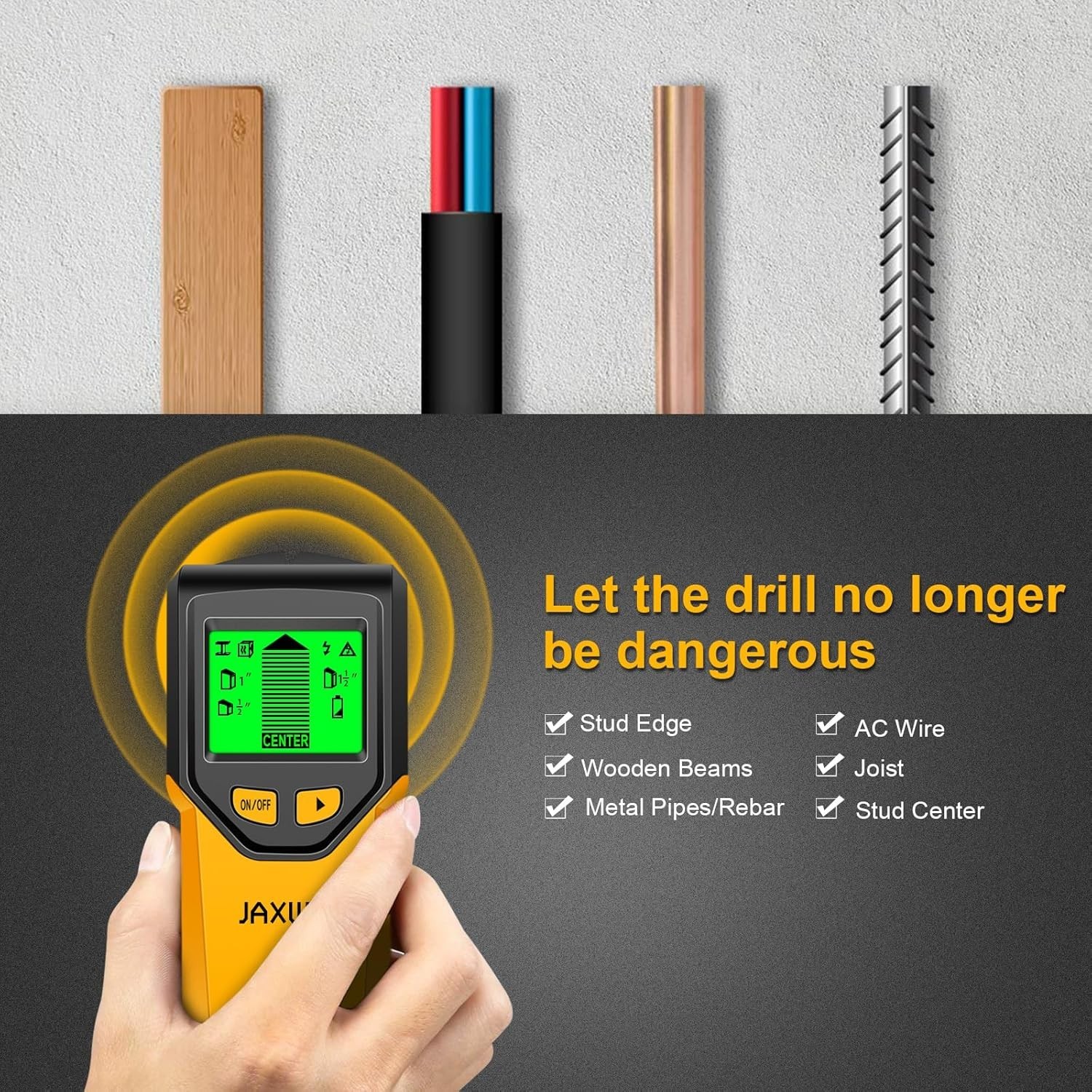 Intelligent Stud Scanner - 5 Modes, High-Def Display for Safe DIY Projects