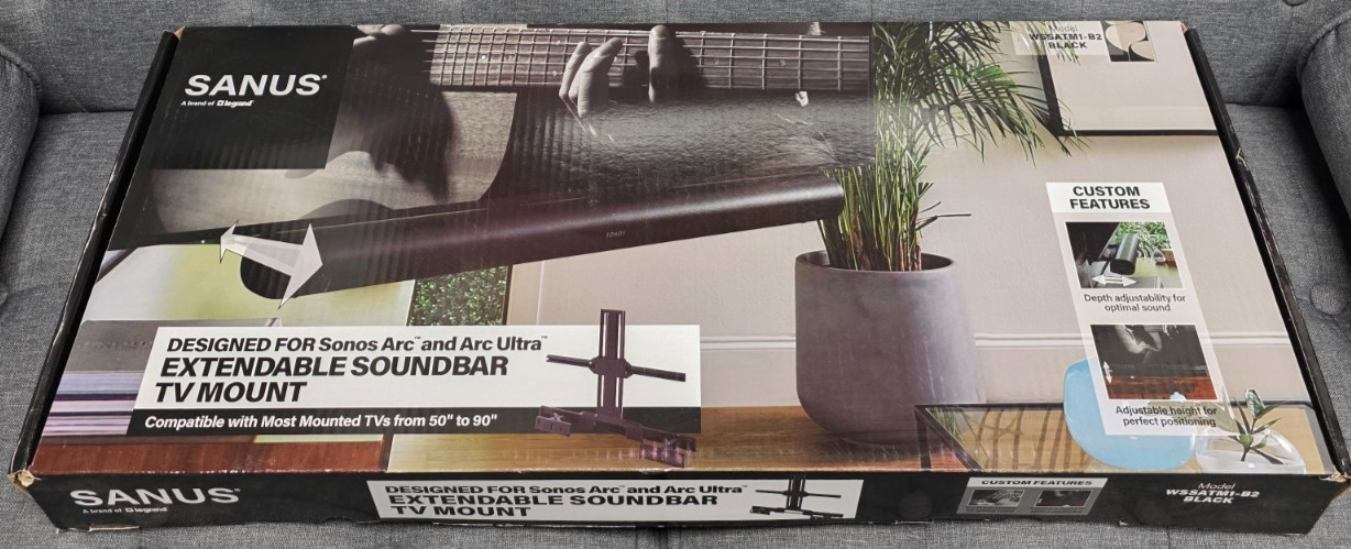 Sanus WSSATM1-B2 Extendable Soundbar TV Mount for Sonos Arc **NEW/EXCELLENT**