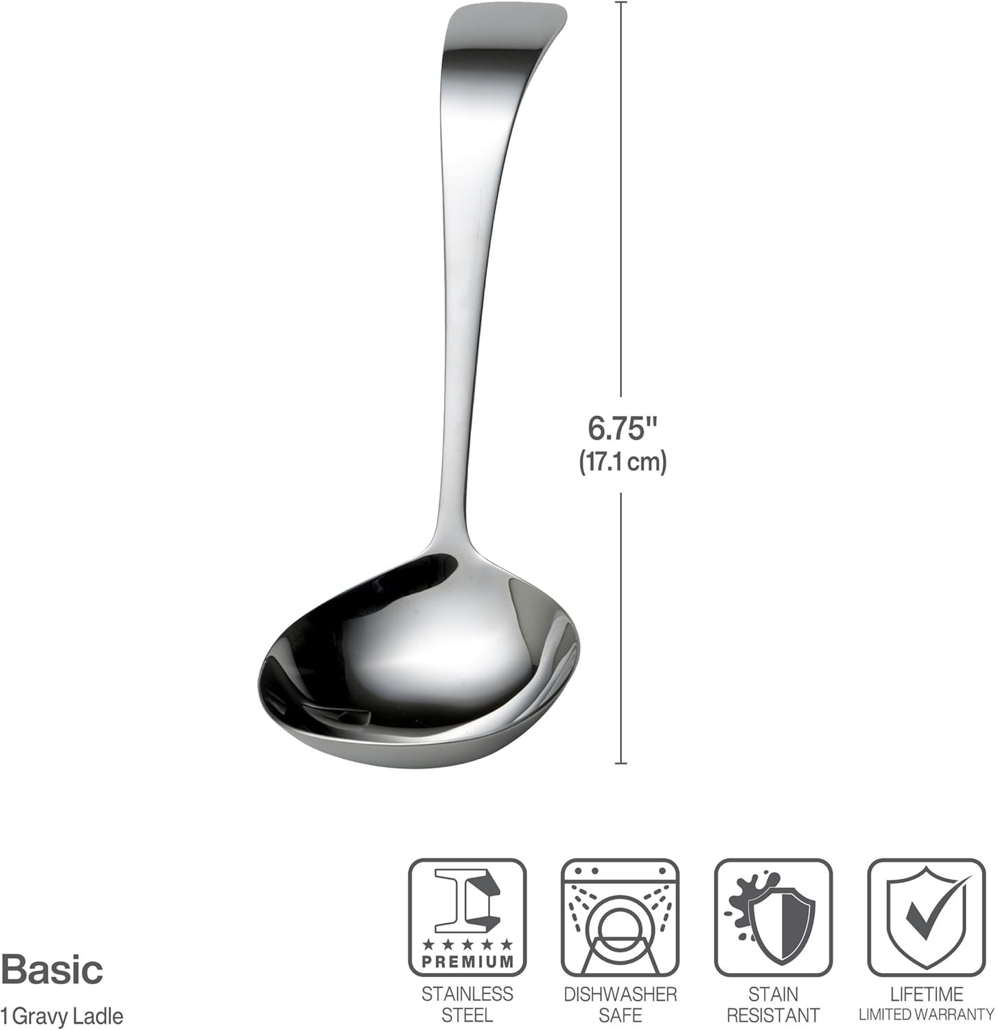 Basic Serving Gravy LadleServing Utensil, Silverware