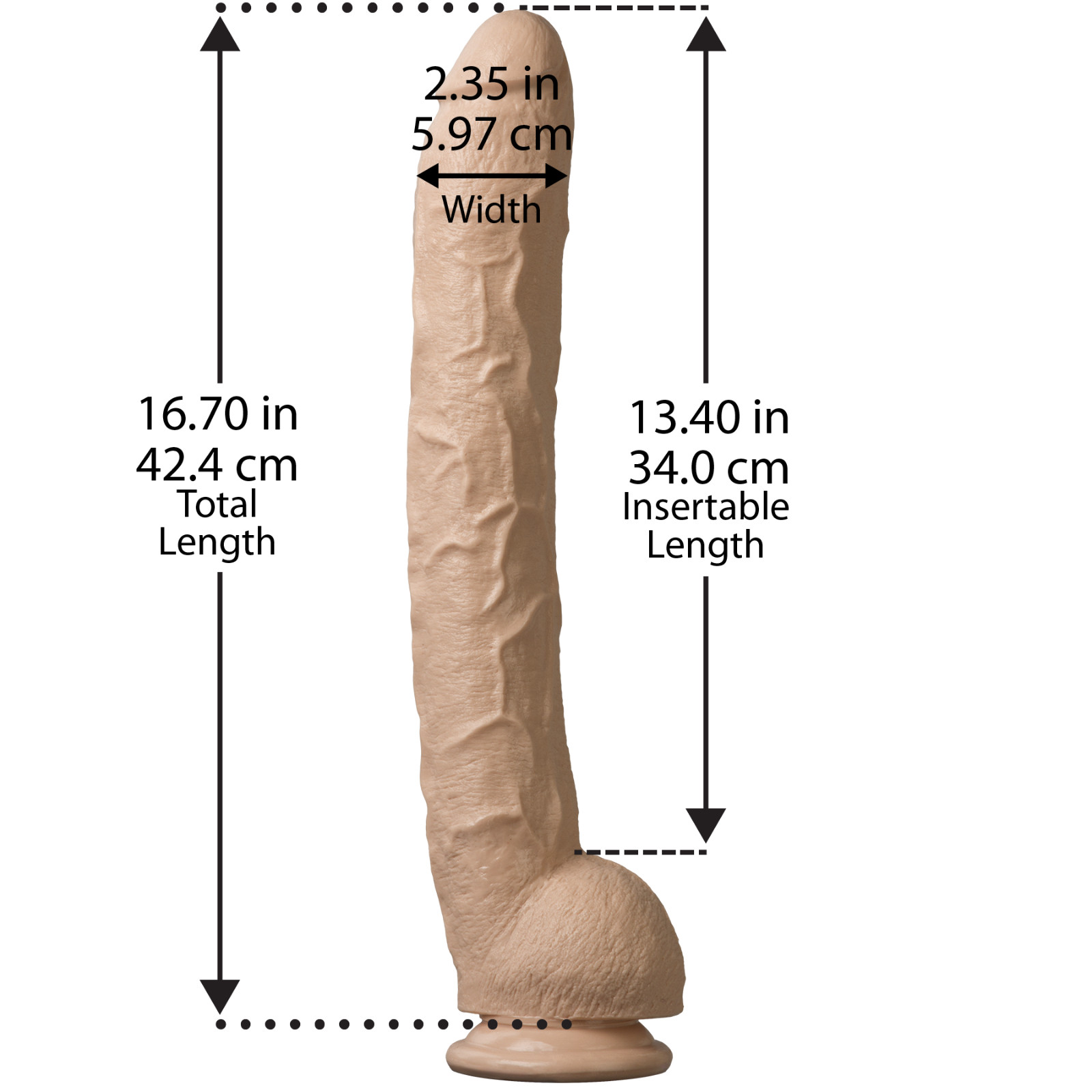 Dick Rambone Cock 17" Beige - Large Dildo Dong