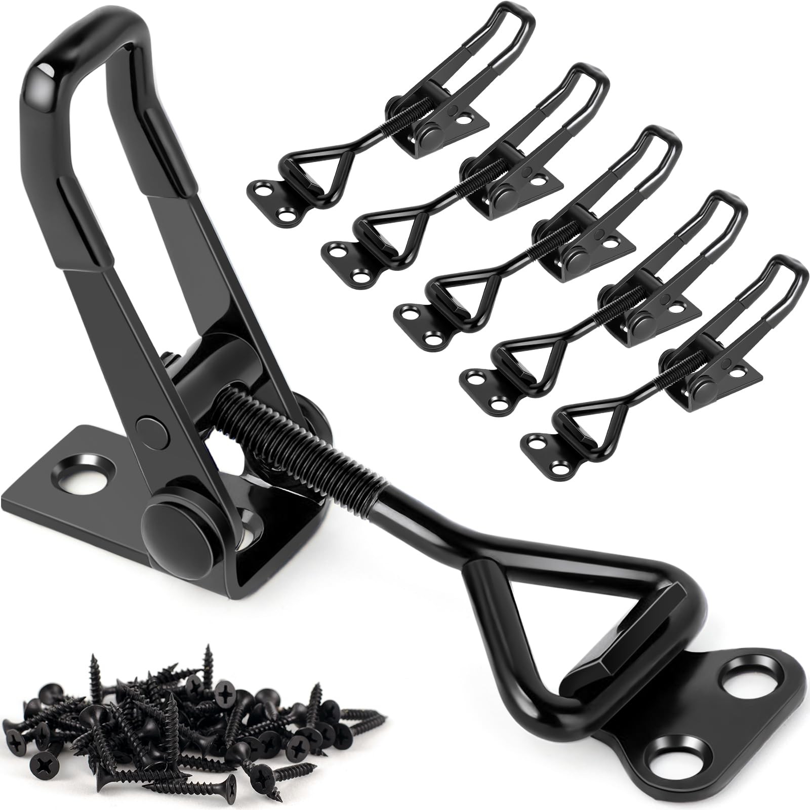 6 Pack Adjustable Toggle Latch Clamp, Upgraded Clamp Black