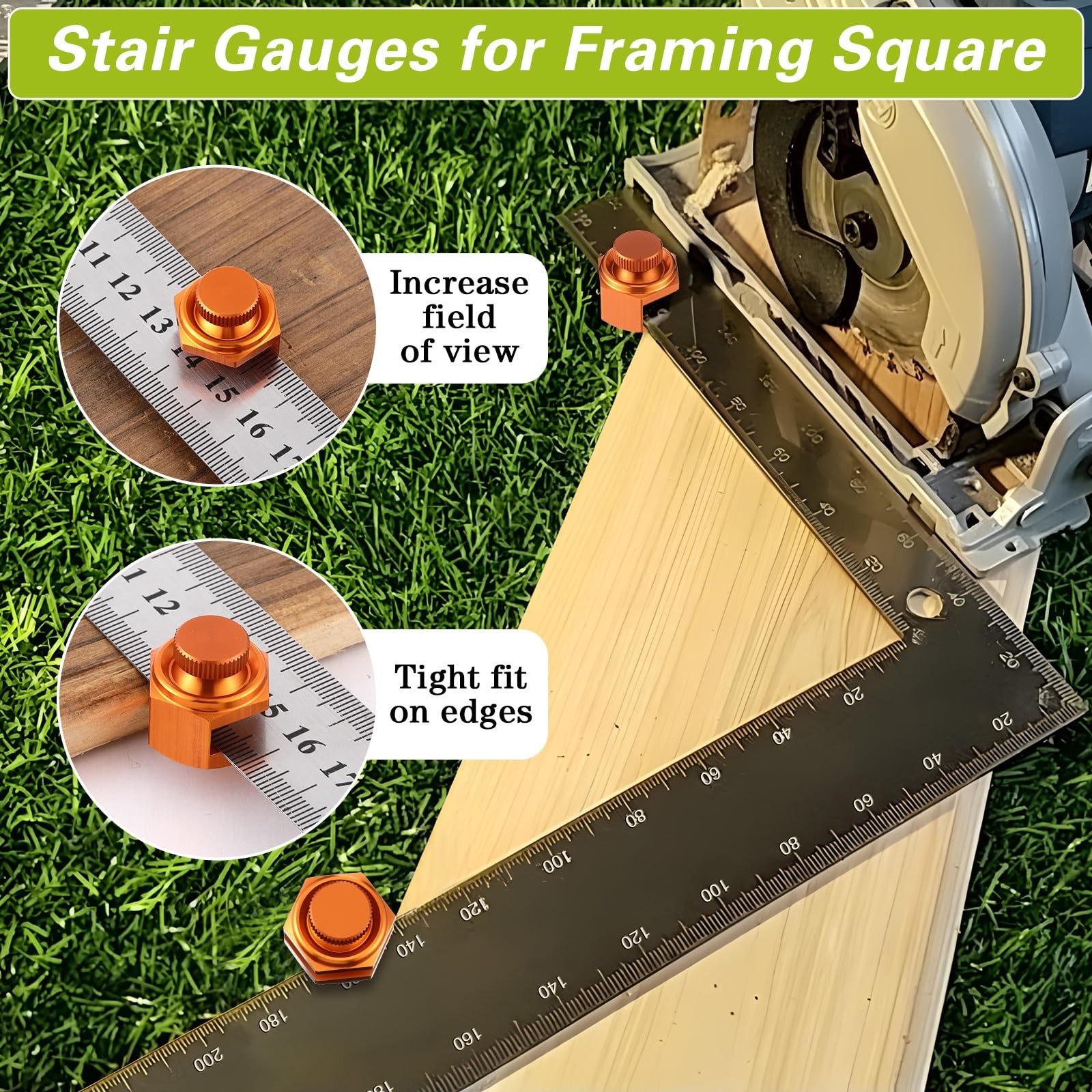 4 Pack Stair/Square Gauge Set for Framing Square, Stair Stringer Layout Tool ...