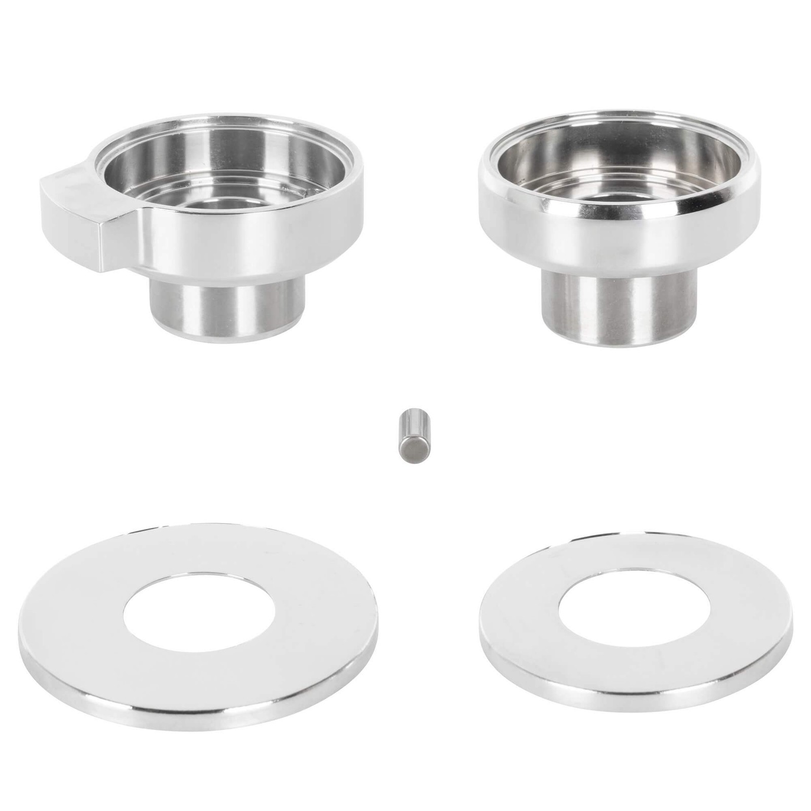 Cycle Standard Chrome Fork Neck Cup Kit with Fork Stops for 1949-1987 Harley-Dav