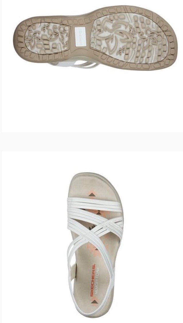 Skechers Women's Reggae Slim-Simply Stretch Sport Sandal White Size 11