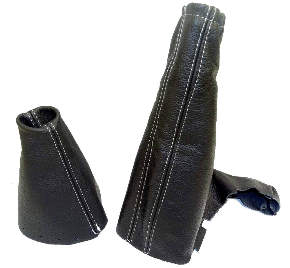 Automatic Gear Handbrake Boot For Holden Astra TS 1998-05 Leather White Stitchin