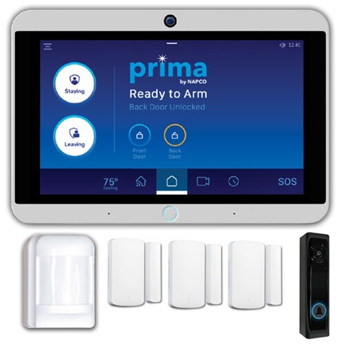 6-Piece Prima security system Kit with built-in Cellular module and HD Doorbell