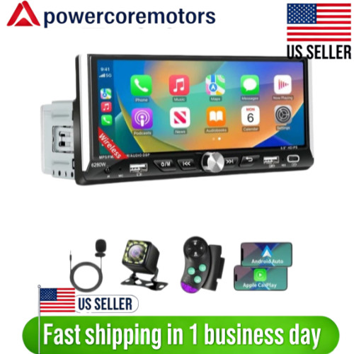 6.9 INCHES SINGLE DIN TOUCHSCREEN CAR STEREO WITH WIRELESS APPLE CARPLAY ANDROID