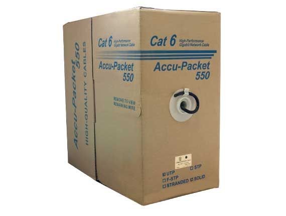 1000ft Cat6 UTP Solid Bulk Cable, Riser Rated (CMR) - GR/BK/GN/BU/RD/YE/OR/WH/PP